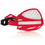 Acerbis Uniko Vented Hand Guards With Universal Fitting Kit - Red/ White