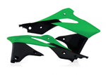 Acerbis Radiator Scoops - Kawasaki KXF250 2013-16 - Black/ Green