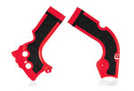 Acerbis X-Grip Frame Guards - Honda CRF250R 2014-17, CRF450R 2013-16 - Black/ Red