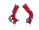 Acerbis X-Grip Frame Guards - Honda CRF250R 2014-17, CRF450R 2013-16 - Silver/ Red