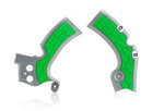 Acerbis X-Grip Frame Guards - Kawasaki KXF450 2009-18 - Silver/ Green