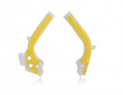 Acerbis X-Grip Frame Guards - KTM EXC/ EXC-F 2017-19, Husqvarna TE 2017-19, FC 2016-18, FE 2017-19 - White/Yellow