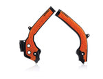 Acerbis X-Grip Frame Guards - KTM EXC/ EXC-F & Husqvarna TE/FE 2017-19, FC 2016-18 - Black/ Orange