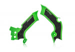 Acerbis X-Grip Frame Guards - Kawasaki KXF250 2021-23, KXF450 2019-23 - Green/ Black