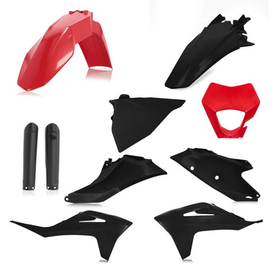 Acerbis Full Enduro Plastics Kit - Gas Gas EC 250/300 & 250/350F 2021-23 - Black/ Red