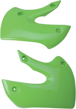 UFO Radiator Scoops - Kawasaki KX65 2001-18, KLX110 2002-09 - Green