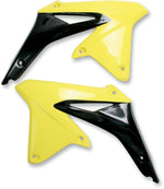 UFO Radiator Scoops - Suzuki RMZ 450 2009-17 - Yellow/Black