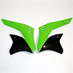 UFO Radiator Scoops - Kawasaki KXF250 2007 - Black/ Green