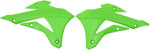 UFO Radiator Scoops - Kawasaki KX85 2014-18 - Green