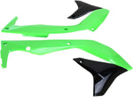 UFO Radiator Scoops - Kawasaki KXF450 2016-18 - Black/ Green