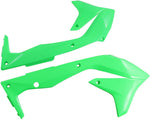 UFO Radiator Scoops - Kawasaki KXF450 2016-18 - Fluro Green