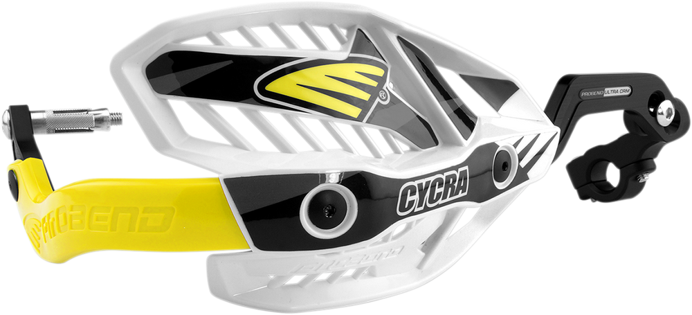 Cycra Ultra Probend CRM Wrap Around Handguards For 1-1/8" Handlebars - White/Yellow