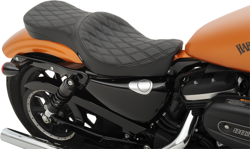 Drag Specialties 2 Up Double Bucket Vinyl Seat - Harley Davidson XL 883 N 2010-2017