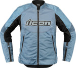 Icon Womens Overlord3 Jacket - Black Light Blue