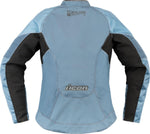 Icon Womens Overlord3 Jacket - Black Light Blue