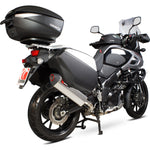 Scorpion Serket Parallel Satin Titanium Oval Exhaust - Suzuki V-Strom 1000 2014 - 2019