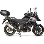 Scorpion Serket Parallel Satin Titanium Oval Exhaust - Suzuki V-Strom 1000 2014 - 2019