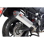 Scorpion Serket Parallel Satin Titanium Oval Exhaust - Suzuki V-Strom 1000 2014 - 2019