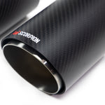 Scorpion Car Exhaust Upgrade Kit Quad 100mm Carbon Fibre Ascari Trim - All Makes & Models