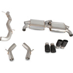 Scorpion Exhaust Cat-Back (Non Valved) Quad Monaco BLK - Audi S3 2.0T 8V 3 Door & Sportback 13 - 16