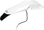 UFO Enduro Rear Fender With Tail Light - Husqvarna TC 250/450/510 2008-12, TE 250/450/510 2008-11 - White