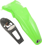 UFO Enduro Rear Fender With Tail Light - Kawasaki KLX450R 2008-18 - Green