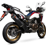 Scorpion Serket Parallel Black Ceramic Oval Exhaust - Honda CRF 1000 L Africa Twin 2015 - 2019