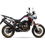 Scorpion Serket Parallel Black Ceramic Oval Exhaust - Honda CRF 1000 L Africa Twin 2015 - 2019