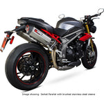 Scorpion Serket Parallel Black Ceramic Oval Exhaust - Triumph Speed Triple 1050 2016 - 2017