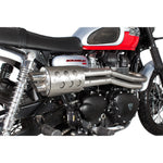 Scorpion Custom Stainless Exhaust Silencer + Heat Shield - Triumph Scrambler Full System 13-17