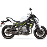 Scorpion Serket Parallel Carbon Oval Exhaust - Kawasaki Z650 Full System 2017 - 2021