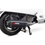 Scorpion Serket Parallel Black Ceramic Oval Exhaust - Vespa GTS GTV 125 250 300 SUPER Full System 09-18