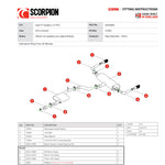 Scorpion Car Exhaust Cat-Back System (Resonated) (Non-Valved) Daytona Black - Audi TT MK3 2.0 TFSI Quattro 2014 - 2019