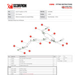 Scorpion Car Exhaust Cat-Back System (Non-Resonated) (Non-Valved) Daytona - Audi TT MK3 2.0 TFSI Quattro 2014 - 2019