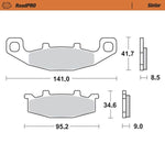 Moto Master Roadpro Sinder Rear Brake Pads - Kawasaki ZZR 600 1990-1992