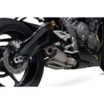 Scorpion Red Power Satin Titanium Exhaust- Triumph Street Triple 765 R & RS 2020 - 2021