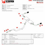 Scorpion Car Exhaust Cat-Back System (Non-Resonated) Carbon Ascari - VW Golf Mk6 Gti 2.0 Tsi 2009 - 2013