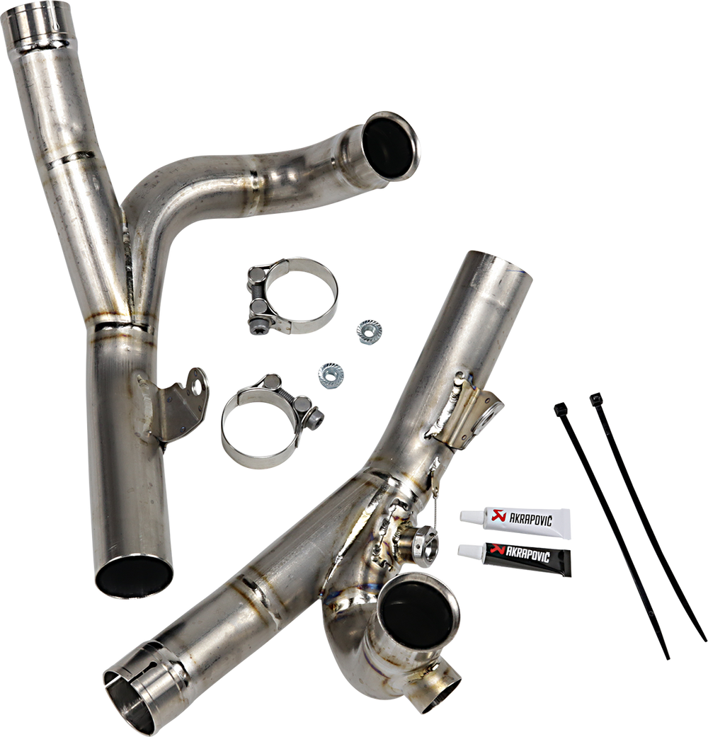 Akrapovic 4-Into-2-Into-2 Titanium Collector Link Pipes - Yamaha VMX 1700 ABS 2009-2016