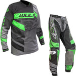 Wulf Matrix Cub Motocross Jersey & Pants Green Kit