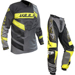 Wulf Matrix Cub Motocross Jersey & Pants Black Yellow Kit