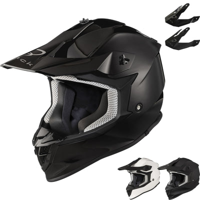 Black Gravel Solid Motocross Helmet & Peak