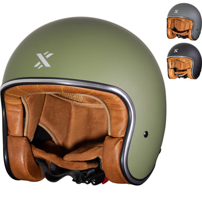 Shox Classic Solid Open Face ECE R22.06 Motorcycle Helmet