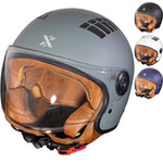 Shox Jetstream Solid Open Face ECE R22.06 Motorcycle Helmet