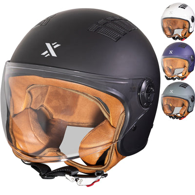 Shox Jetstream Solid Open Face ECE R22.06 Motorcycle Helmet