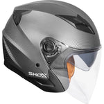 Shox Defender Carbon Open Face ECE R22.06 Motorcycle Helmet