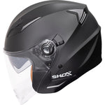 Shox Defender Solid Open Face ECE R22.06 Motorcycle Helmet