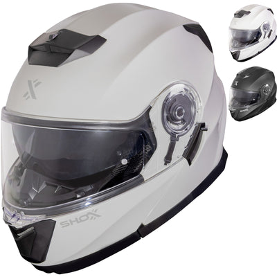 Shox Destination Solid Flip Front ECE R22.06 Motorcycle Helmet