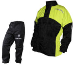 Richa Rain Warrior Motorcycle Jacket and Trousers Fluorescent Black Kit