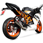 Scorpion Serket Taper Stainless Oval Exhaust - KTM RC 390 3/4 System 2014 - 2016