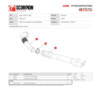 Scorpion Car Exhaust Hi-Flow Sports De-Cat Downpipe - Audi TT RS MK2 2009 - 2014